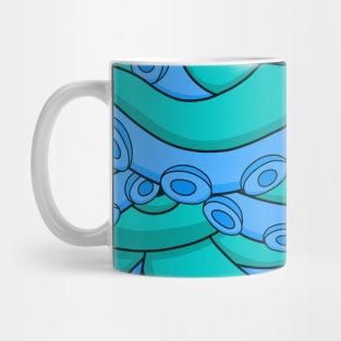 Blue Tentacle Patterns Mug